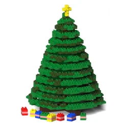 Jekca - Xmas Tree 01S - Lego - Sculpture - Construction - 4D - Brick Animals - Toys - Avvenice^ Games