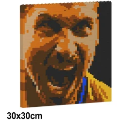 Jekca - Zlatan Ibrahimovic Brick Painting 03S - Lego - Sculpture - Construction - 4D - Brick Animals - Toys - Avvenice^ Games