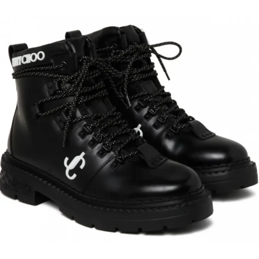 Jimmy Choo - Marlow Hiking Boots - Black White - Exclusive Luxury Collection - Avvenice
