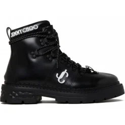 Jimmy Choo - Marlow Hiking Boots - Black White - Exclusive Luxury Collection - Avvenice
