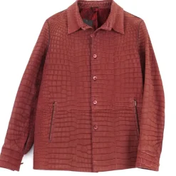 Jovanny Capri - Magnificent Suede Shirt with Crocodile Motif - Leather Shirt - Luxury High Quality - Avvenice
