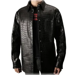 Jovanny Capri - Magnificent Shirt with Crocodile Motif - Leather Shirt - Luxury High Quality - Avvenice^ Shirts