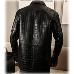 Jovanny Capri - Magnificent Shirt with Crocodile Motif - Leather Shirt - Luxury High Quality - Avvenice^ Shirts
