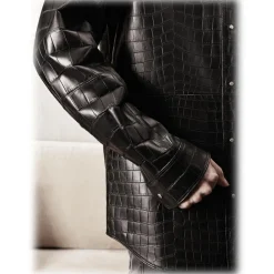 Jovanny Capri - Magnificent Shirt with Crocodile Motif - Leather Shirt - Luxury High Quality - Avvenice^ Shirts