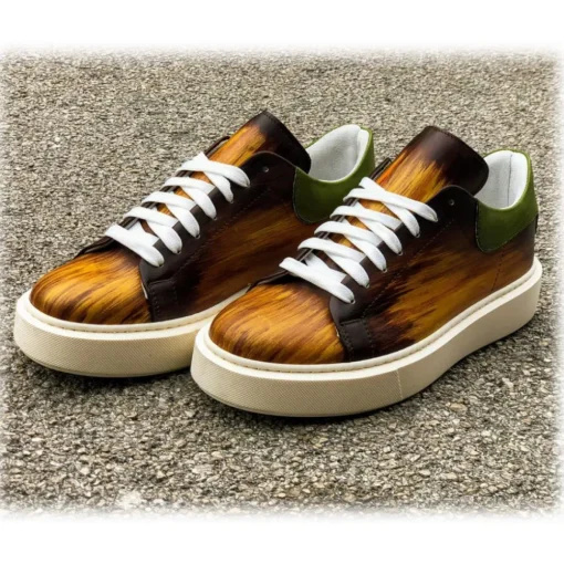 Jovanny Capri - Sneakers Shoes - Patina Effect - Handmade in Italy - Leather Shoes - Luxury High Quality - Avvenice^ Shoes
