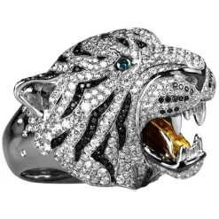 La Prima Luxury - Diamond Roaring Tiger - Jewelry - Luxury Exclusive Collection - Avvenice^ Rings