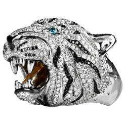 La Prima Luxury - Diamond Roaring Tiger - Jewelry - Luxury Exclusive Collection - Avvenice^ Rings