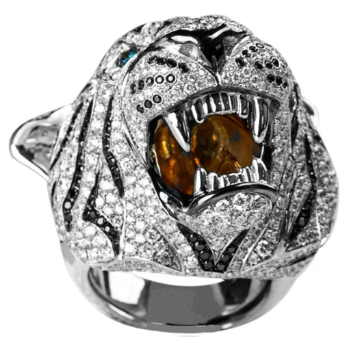 La Prima Luxury - Diamond Roaring Tiger - Jewelry - Luxury Exclusive Collection - Avvenice^ Rings