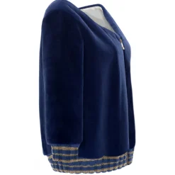 La Prima Luxury - Onda - 8 mm Shaved Mink Fur In Navy - Fur Coat - Luxury Exclusive Collection - Avvenice