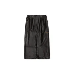 La Rando - Adrogue Skirt - Soft Lambskin - Black - Artisan Skirt - Luxury High Quality Leather - Avvenice^ Skirts