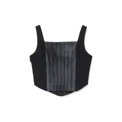 La Rando - Glew Corset - Lambskin Leather - Black - Artisan Top - Luxury High Quality Leather - Avvenice^ Tops