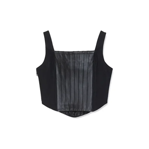 La Rando - Glew Corset - Lambskin Leather - Black - Artisan Top - Luxury High Quality Leather - Avvenice^ Tops