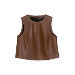 La Rando - Lanus Top - Lambskin Leather - Brown - Artisan Top - Luxury High Quality Leather - Avvenice^ Tops