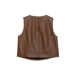 La Rando - Lanus Top - Lambskin Leather - Brown - Artisan Top - Luxury High Quality Leather - Avvenice^ Tops