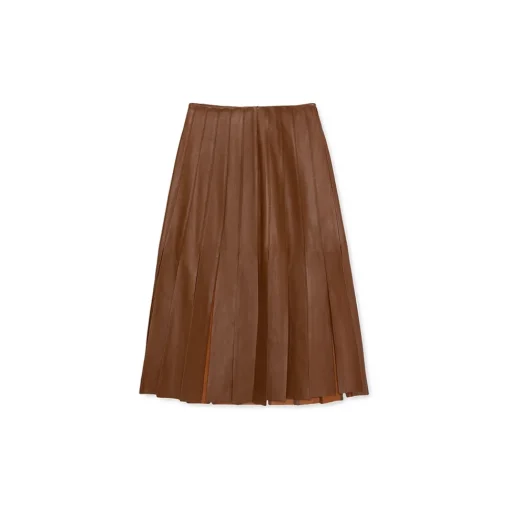 La Rando - Lobos Skirt - Soft Lambskin - Brown - Artisan Skirt - Luxury High Quality Leather - Avvenice^ Skirts