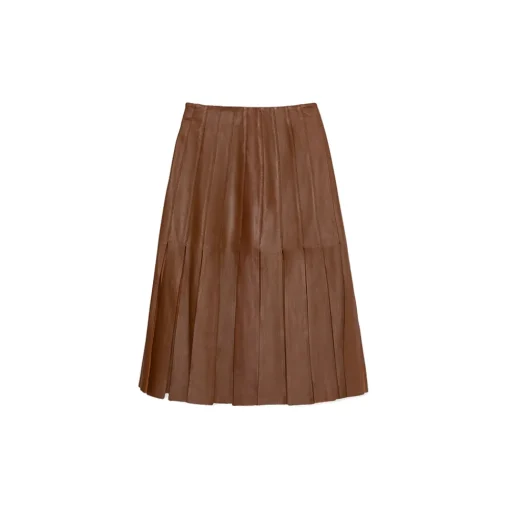 La Rando - Lobos Skirt - Soft Lambskin - Brown - Artisan Skirt - Luxury High Quality Leather - Avvenice^ Skirts