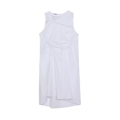La Rando - Lugano Dress - Cotton - White - Artisan Dress - Luxury High Quality Leather - Avvenice^ Dresses