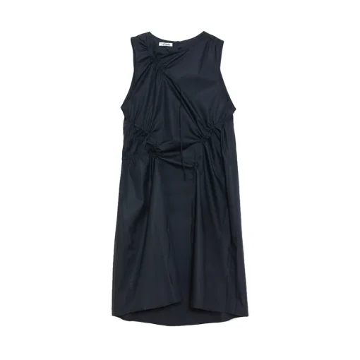 La Rando - Lugano Dress - Cotton - Black - Artisan Dress - Luxury High Quality Leather - Avvenice