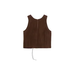 La Rando - Munro Top - Goatskin Suede - Brown - Artisan Top - Luxury High Quality Leather - Avvenice^ Tops