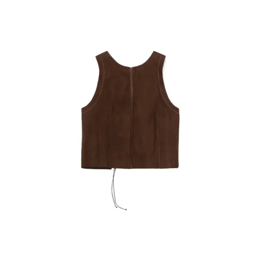 La Rando - Munro Top - Goatskin Suede - Brown - Artisan Top - Luxury High Quality Leather - Avvenice^ Tops