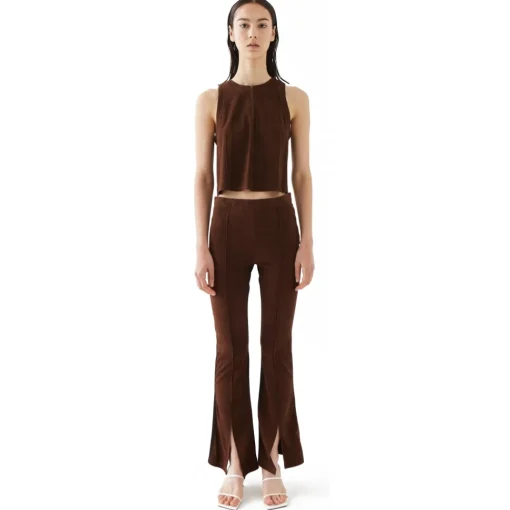 La Rando - Munro Top - Goatskin Suede - Brown - Artisan Top - Luxury High Quality Leather - Avvenice^ Tops