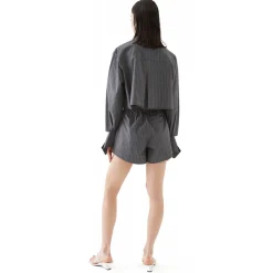 La Rando - Obera Shorts - Cotton - Grey - Luxury High Quality Leather - Avvenice^ Trousers