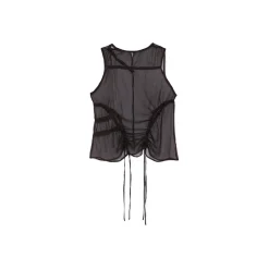 La Rando - Tesei Top - Silk - Black - Artisan Top - Luxury High Quality Leather - Avvenice