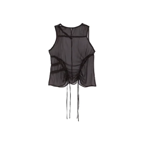 La Rando - Tesei Top - Silk - Black - Artisan Top - Luxury High Quality Leather - Avvenice