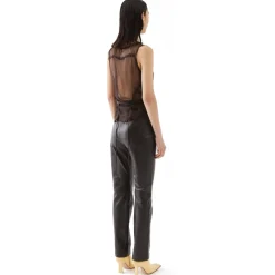 La Rando - Tesei Top - Silk - Black - Artisan Top - Luxury High Quality Leather - Avvenice