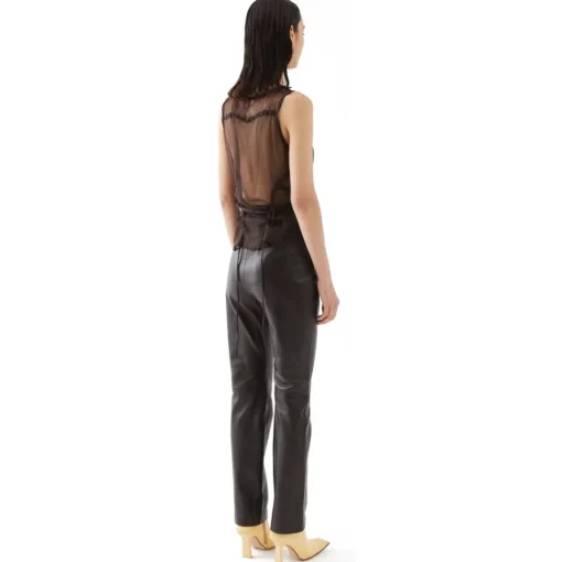 La Rando - Tesei Top - Silk - Black - Artisan Top - Luxury High Quality Leather - Avvenice