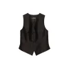 La Rando - Torcuato Vest - Silk and Wool - Black - Artisan Top - Luxury High Quality Leather - Avvenice^ Tops