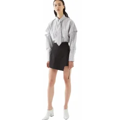La Rando - Traful Mini Skirt - Polyester - Black - Artisan Skirt - Luxury High Quality Leather - Avvenice