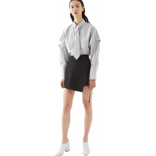 La Rando - Traful Mini Skirt - Polyester - Black - Artisan Skirt - Luxury High Quality Leather - Avvenice