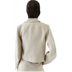 La Rando - Trelew Blazer - Linen - White - Artisan Jacket - Luxury High Quality Leather - Avvenice^ Jackets