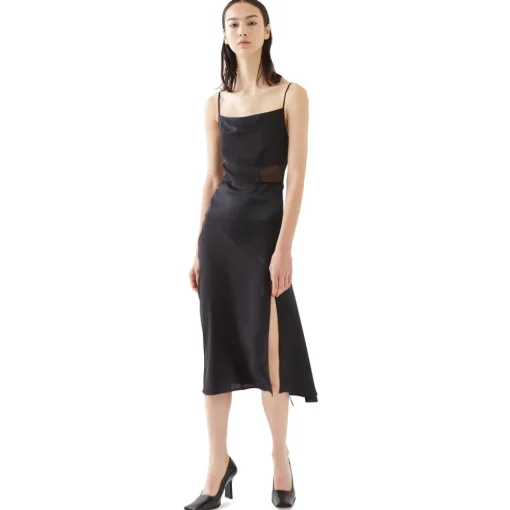 La Rando - Viedma Dress - Silk - Black - Artisan Dress - Luxury High Quality Leather - Avvenice^ Dresses