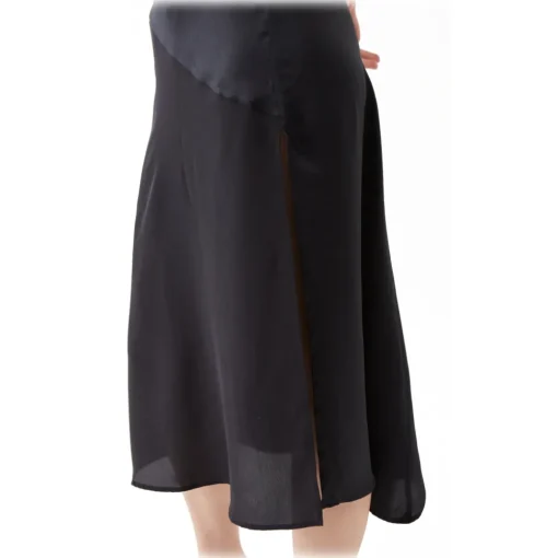 La Rando - Viedma Dress - Silk - Black - Artisan Dress - Luxury High Quality Leather - Avvenice^ Dresses