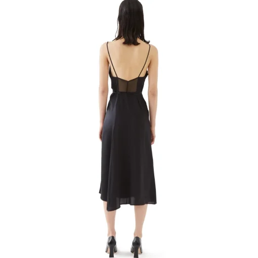 La Rando - Viedma Dress - Silk - Black - Artisan Dress - Luxury High Quality Leather - Avvenice^ Dresses