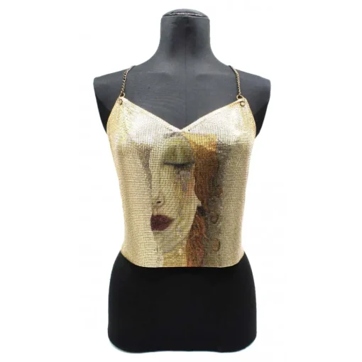 Laura B - Freya Top - Gold- Black Wonder Woman - Luxury High Quality Top - Avvenice^ Tops
