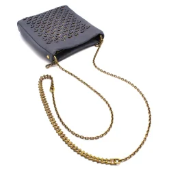 Laura B - Jaipur Disco Bag - Leather and Mesh Bag - Gray - Strap Bag - Luxury High Quality Bag - Avvenice^ Bags