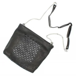 Laura B - Jaipur Strap Bag - Leather and Mesh Bag - Black - Strap Bag - Luxury High Quality Bag - Avvenice^ Bags