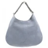 Laura B - Moon Shoulder Bag - Leather and Mesh Bag - Lamb - Grey - Shoudler Bag - Luxury High Quality Bag - Avvenice^ Bags