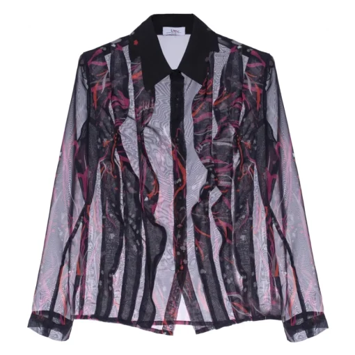 Leda Di Marti - Chiffon Shirt - Leda Collection - Haute Couture Made in Italy - Luxury High Quality Shirt - Avvenice
