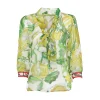Leda Di Marti - Indo Long Sleeves Shirt - Cedar Print - Haute Couture Made in Italy - Luxury High Quality Dress - Avvenice^ Shirts