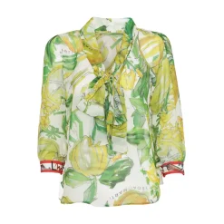 Leda Di Marti - Indo Long Sleeves Shirt - Cedar Print - Haute Couture Made in Italy - Luxury High Quality Dress - Avvenice^ Shirts