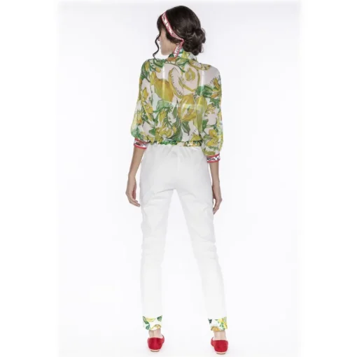 Leda Di Marti - Indo Long Sleeves Shirt - Cedar Print - Haute Couture Made in Italy - Luxury High Quality Dress - Avvenice^ Shirts