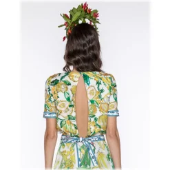 Leda Di Marti - Krill Top - Cedar Print Ocean Decoration - Haute Couture Made in Italy - Luxury High Quality Dress - Avvenice^ Tops