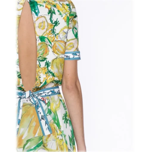 Leda Di Marti - Krill Top - Cedar Print Ocean Decoration - Haute Couture Made in Italy - Luxury High Quality Dress - Avvenice^ Tops