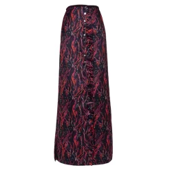 Leda Di Marti - Long Skirt in Red Satin - Leda Collection - Haute Couture Made in Italy - Luxury High Quality Skirt - Avvenice