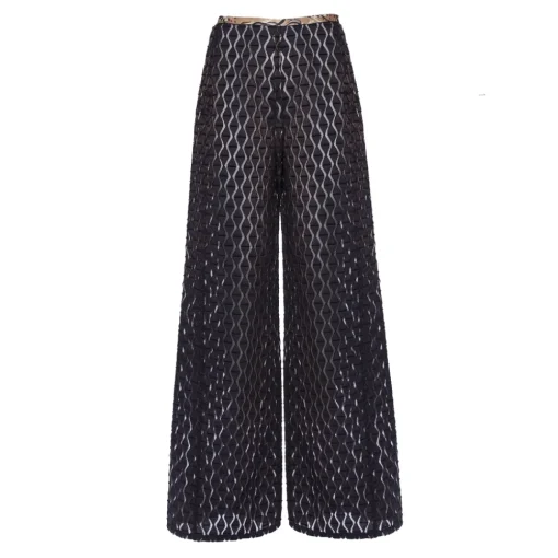 Leda Di Marti - Palace Trousers Jacquard - Leda Collection - Haute Couture Made in Italy - Luxury High Quality Trousers - Avvenice^ Trousers