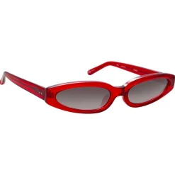 Linda Farrow - 960 C2 Angular Sunglasses - Red - Eyewear - Dazed Lila Moss Official - Avvenice